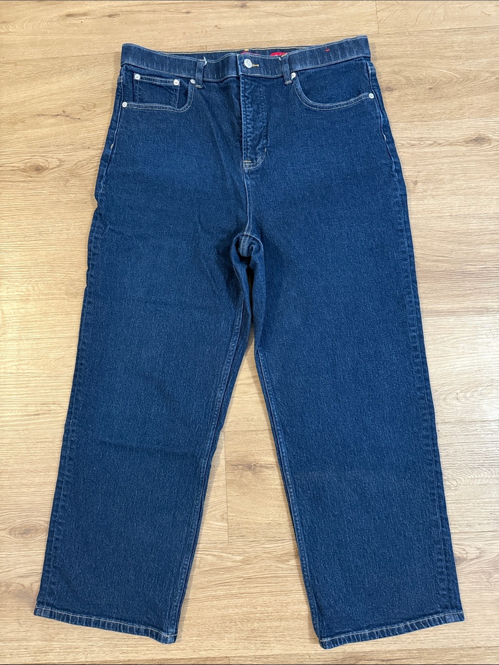 Spanx Dark Blue Denim Classic Relaxed Straight Leg Jeans Size 1X